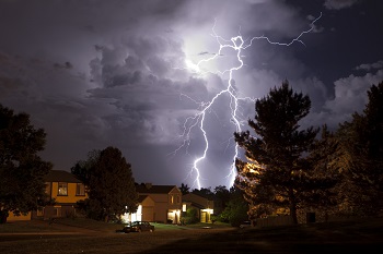 lightning strike hitting home