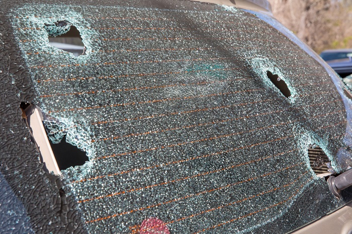 Hail Damaged Windshield