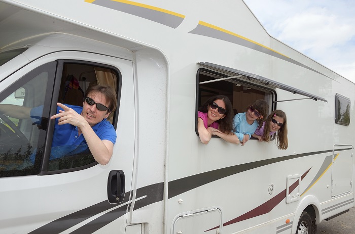 Family in an RV on the Move